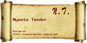 Nyeste Teodor névjegykártya